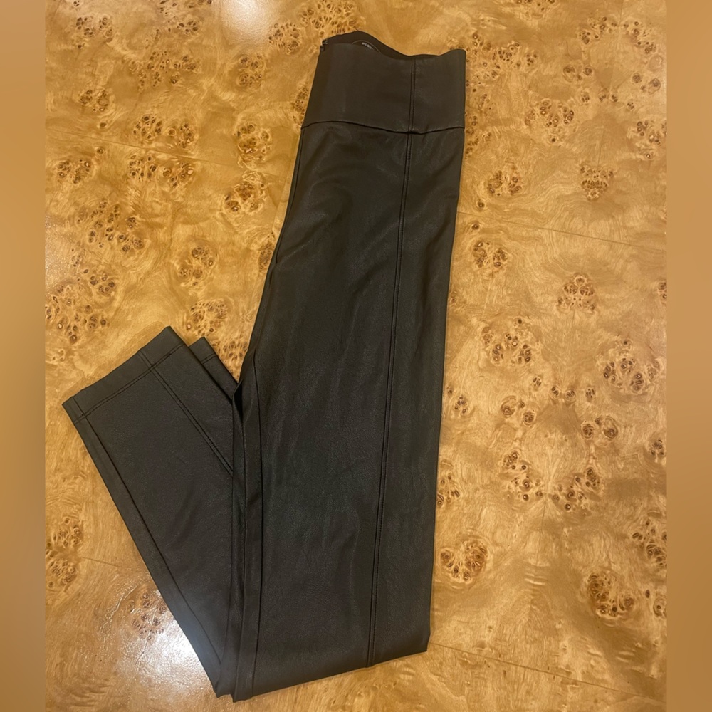 BCBG Black Leather Leggings, XS